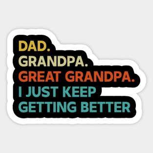 Retro dad grandpa great grandpa fathers day funny Sticker